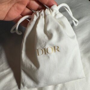 Dior Gold Logo White Pouch